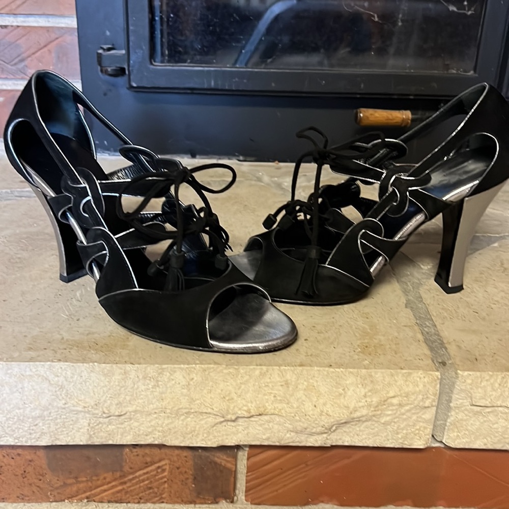 Gorgeous black Chanel high heels shoes